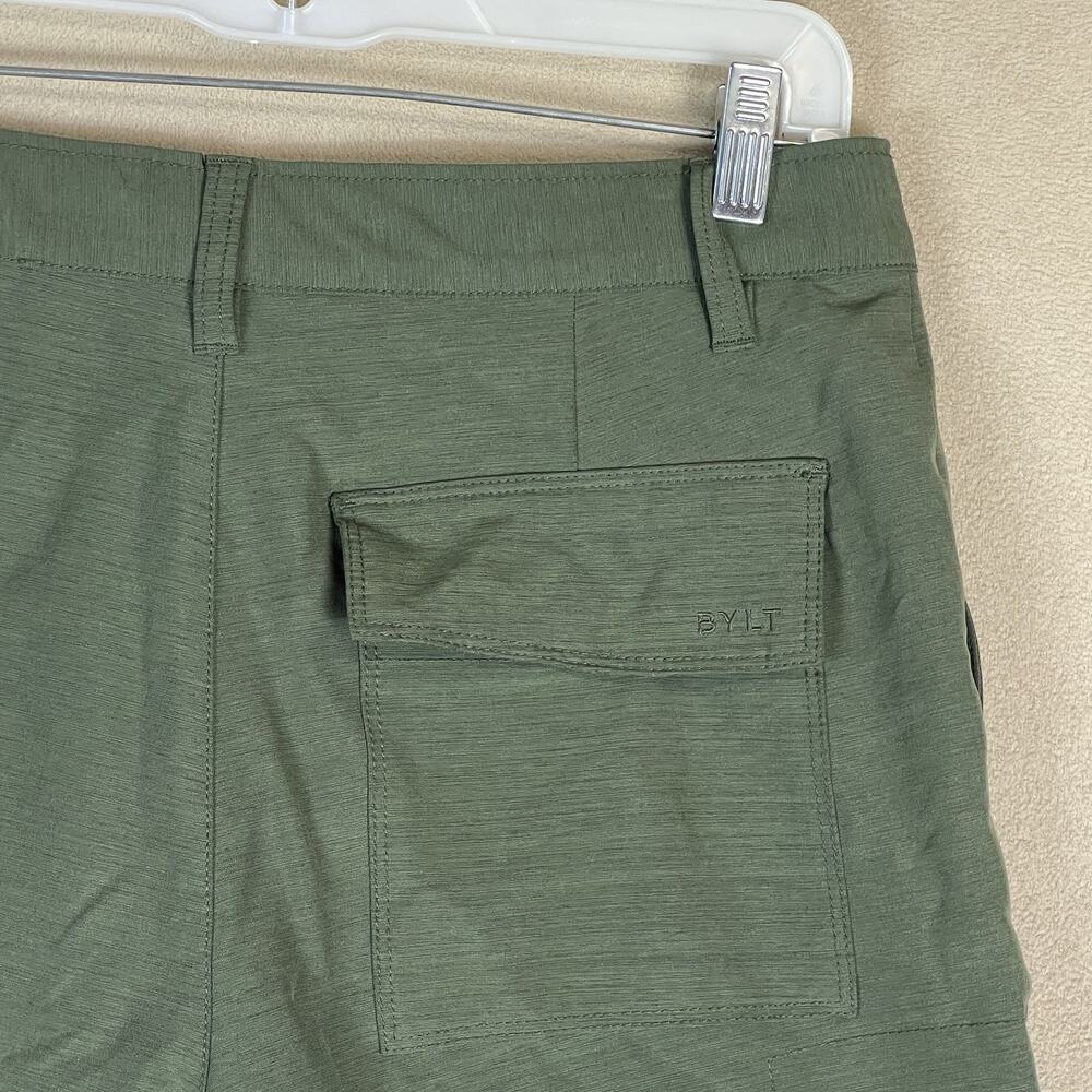 BYLT Basics Short Mens S Green Kinetic Tapered Stretch Wrinkle Resistant 8"‎ - Picture 9 of 13